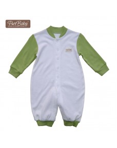 Organic Long Sleeve Romper - P013 (Blue/ Green/ Pink/ White)